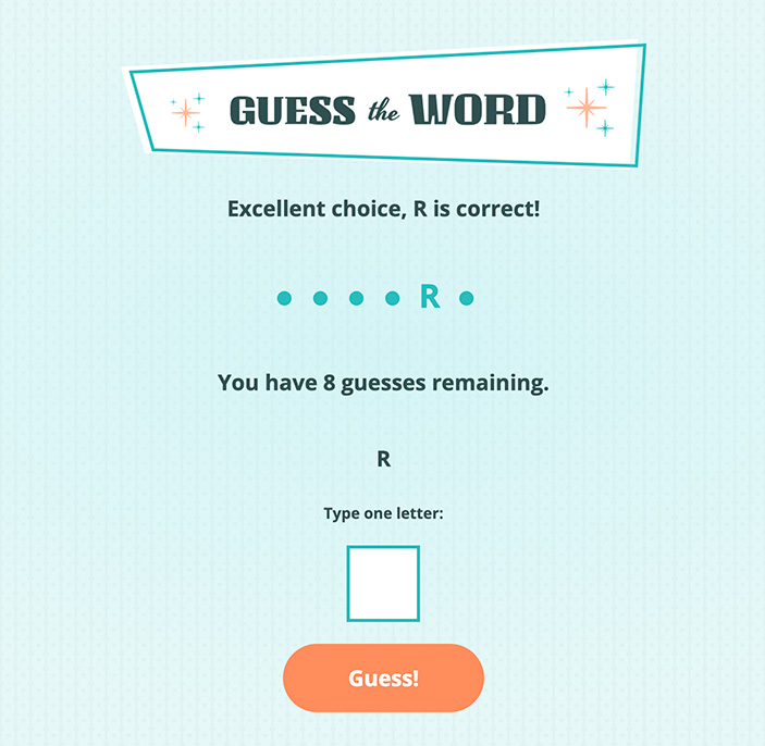 Screenshot of Guess the Word project